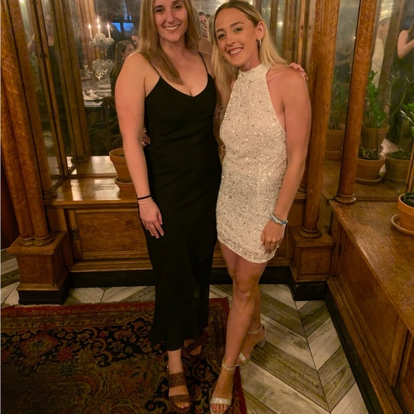 Small Retrofete Olivia White Sequin Mini Dress - Picture 9 of 10